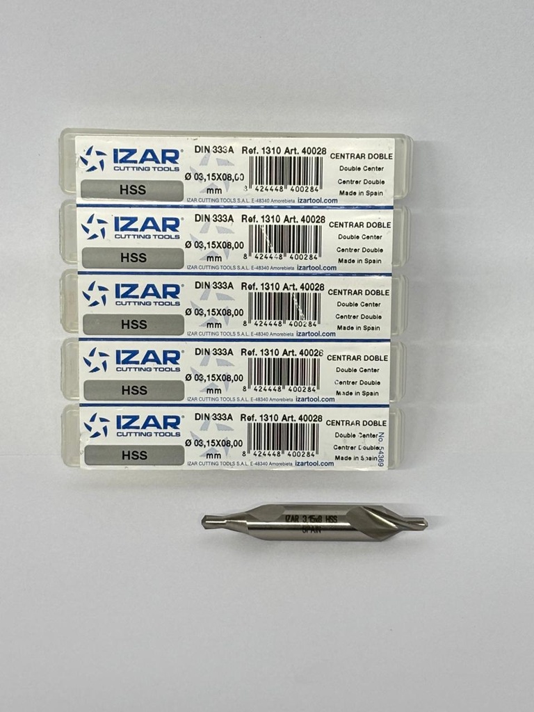 FORET A CENTRER HSS A BOUR 3X8MM SERIE 1310